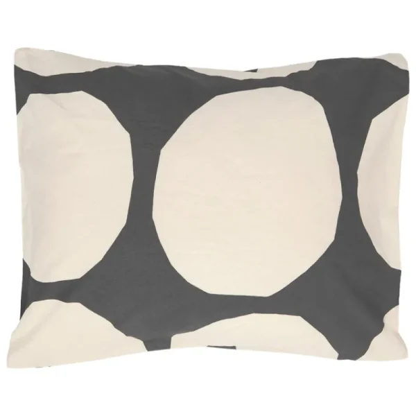 Finnish Design Shop Bettwäsche^Marimekko Kivet Kissenbezug, 50 x 60 cm, Graphitgrau - Cremeweiß