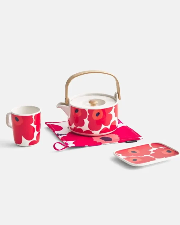 Marimekko Geschirr^Oiva – 2,5 dl Becher Unikko, weiß – rot – blau