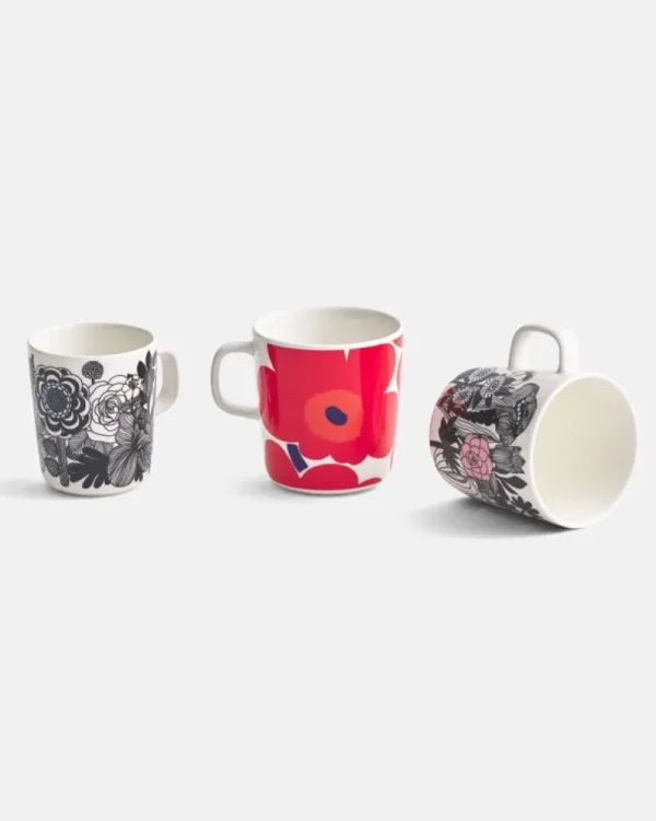 Marimekko Geschirr^Oiva – 2,5 dl Becher Unikko, weiß – rot – blau