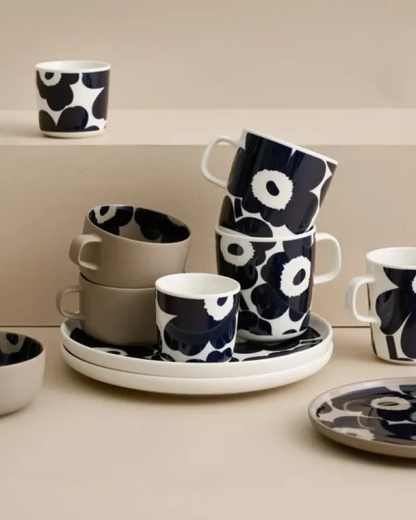 Marimekko Geschirr^Oiva – 2,5 dl Becher Unikko, weiß – schwarz