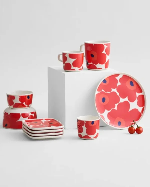 Marimekko Geschirr^Oiva – 2,5 dl Becher Unikko, weiß – rot – blau