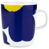 Marimekko Geschirr^Oiva - Iso Unikko 60th Annivers. Tasse, 2,5 dl, Weiß-D.blau-Gelb