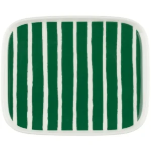 Marimekko Geschirr^Oiva - Piccolo Teller, 15 x 12 cm, weiß - grün