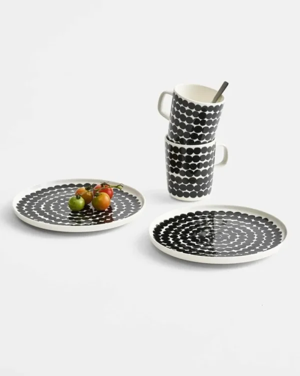 Marimekko Geschirr^Oiva – Siirtolapuutarha Teller, 20 cm, schwarz - weiß