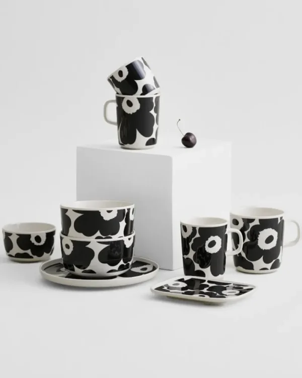 Marimekko Geschirr^Oiva – Unikko Schale, 2,5 dl, weiß – schwarz
