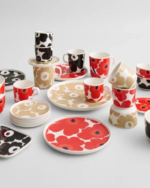 Marimekko Geschirr^Oiva - Unikko Tasse, 2,5 dl, weiß - beige