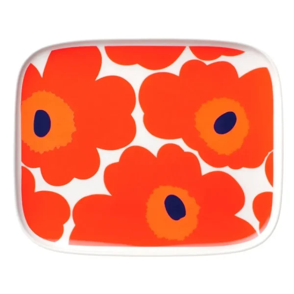 Marimekko Geschirr^Oiva – Unikko Teller 15 x 12 cm, weiß – rot – blau