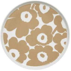 Marimekko Geschirr^Oiva – Unikko Teller 25 cm, Weiß – Beige