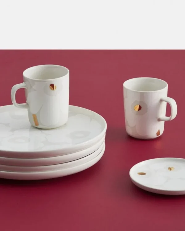 Marimekko Geschirr^Oiva - Unikko Teller, 25 cm, Cremeweiß - Weiß