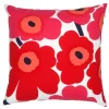Marimekko Kissen^Pieni Unikko Kissenbezug, 50 x 50 cm, Weiß – Rot