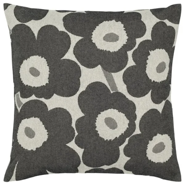 Marimekko Kissen^Pieni Unikko Kissenbezug, 47x47cm, naturweiß - anthrazit - sand