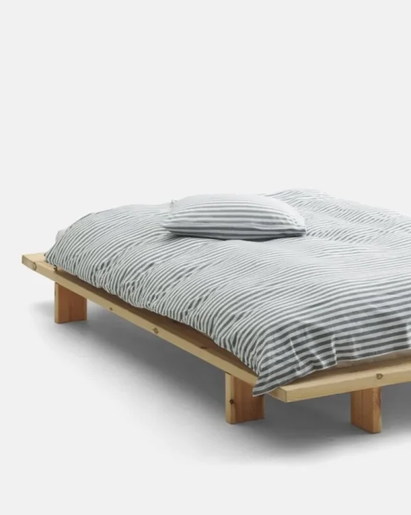Marimekko Bettwäsche^Tasaraita Bettbezug, 150 x 210 cm, grau/weiß