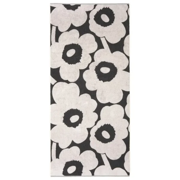 Marimekko Badezimmertextilien^Unikko Badehandtuch, Grau - Cremeweiß