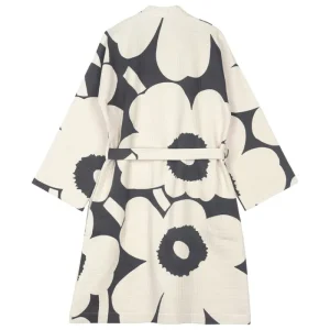 Marimekko Badezimmertextilien^Unikko Bademantel, Grau - Cremeweiß