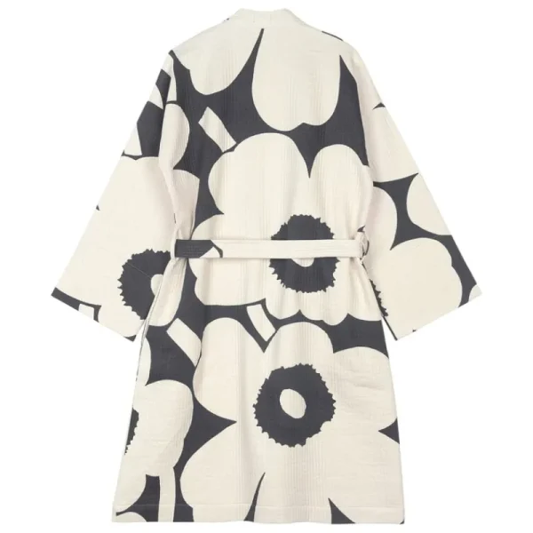 Marimekko Badezimmertextilien^Unikko Bademantel, Grau - Cremeweiß