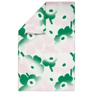 Marimekko Bettwäsche^Unikko Häivähdys Bettbezug, 150 x 210 cm, naturweiß - pink - grün