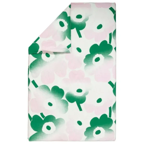 Marimekko Bettwäsche^Unikko Häivähdys Bettbezug, 150 x 210 cm, naturweiß - pink - grün