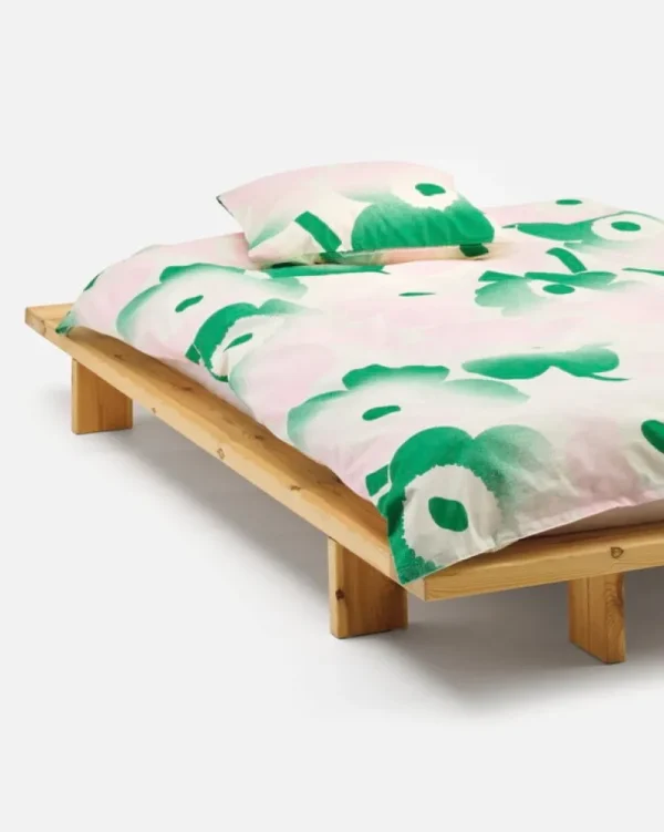 Marimekko Bettwäsche^Unikko Häivähdys Bettbezug, 150 x 210 cm, naturweiß - pink - grün