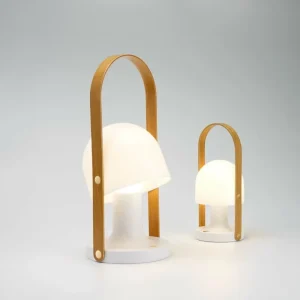 Marset Tischlampen | Tragbare Lampen-FollowMe Plus Lampe, Weiß, Eiche