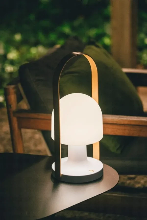 Marset Tischlampen | Tragbare Lampen-FollowMe Plus Lampe, Weiß, Eiche
