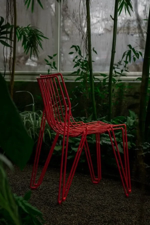 Massproductions Terrassenmöbel | Sitzgelegenheiten^Tio Stuhl, Purpurrot