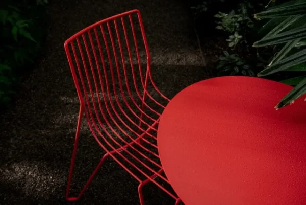 Massproductions Terrassenmöbel^Tio Tisch, 60 cm, hoch, Purpurrot