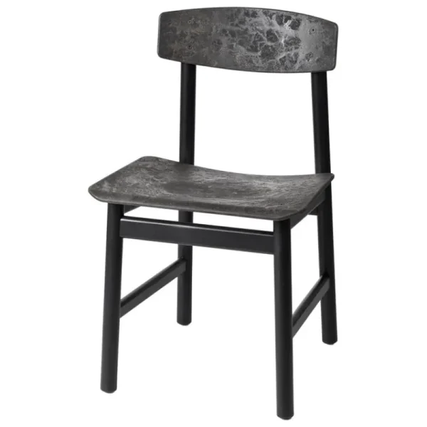 Normann Copenhagen Sitzgelegenheiten-Mater Conscious Chair 3162, Buche schwarz - Coffee Waste Black