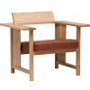 Vitra Sitzgelegenheiten-Mattiazzi MC10 Clerici-Loungesessel, Eiche – hellbraunes Leder