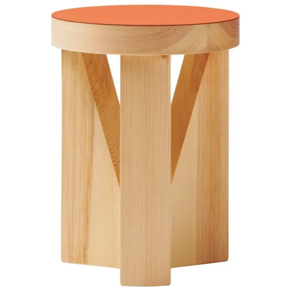 Muuto Tische | Sitzgelegenheiten-Mattiazzi MC20 Cugino Soft Hocker, Kiefer - oranges Linoleum