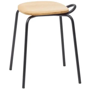 Artek Sitzgelegenheiten-Mattiazzi MC16 Forcina Hocker, schwarzer Stahl – Esche