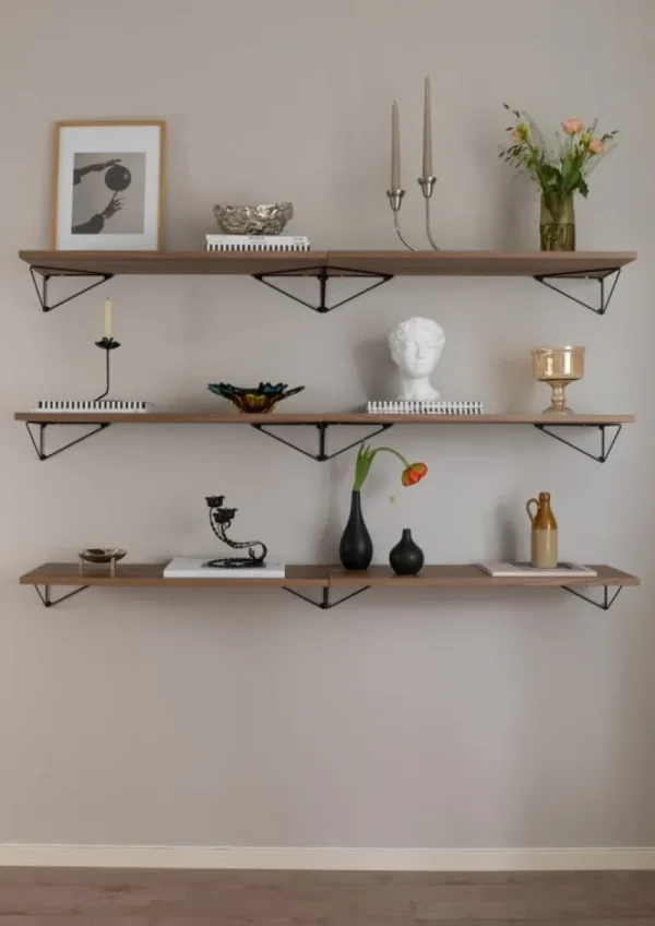 Verso Design Regale-Maze Regal Pythagoras XS mit Halterungen, Nussbaum – schwarz