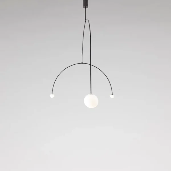 Michael Anastassiades Deckenleuchten-Mobile Chandelier 9, schwarz patiniertes Messing