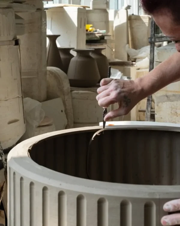 Sibast Tische-Miniforms Kolos Couchtisch, Terrakotta, glasiert