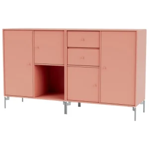 Lundia Aufbewahrungsmöbel-Montana Furniture Couple sideboard, matt chrome legs -  151 Rhubarb