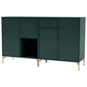 Montana Furniture Aufbewahrungsmöbel-Couple sideboard, brass legs - 163 Black jade