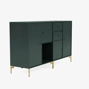 Montana Furniture Aufbewahrungsmöbel-Couple sideboard, brass legs - 163 Black jade