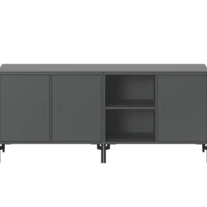 Audo Copenhagen Aufbewahrungsmöbel-Montana Furniture Niedriges Save Sideboard, schwarze Beine – 04 anthrazit