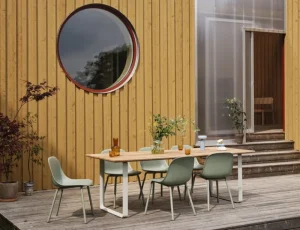 String Furniture Tische-Muuto 70/70 Outdoor Tisch, 225 x 90 cm, Sapele-Mahagoni - Grau