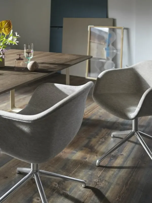 HAY Tische-Muuto 70/70 Tisch, 170 x 85 cm, Eiche massiv geräuchert – Grau