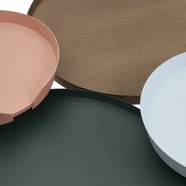 Muuto Tische-Around Couchtisch, groß, Dunkelbraun gebeizt