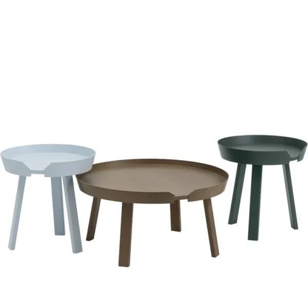 Muuto Tische-Around Couchtisch, groß, Dunkelbraun gebeizt