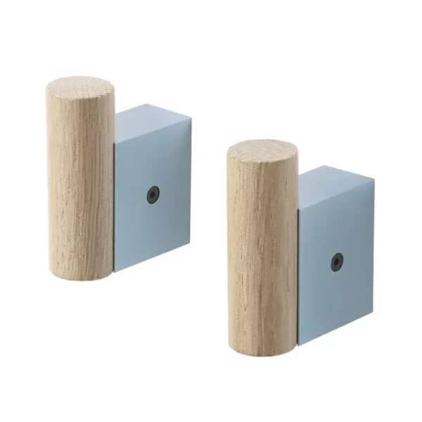 Muuto Garderoben Und Kleiderbügel^Attach Kleiderhaken, 2 Stück, Blassblau - Eiche