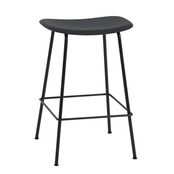 Artek Sitzgelegenheiten-Muuto Barhocker Fiber, 65 cm, Rohrgestell, schwarz