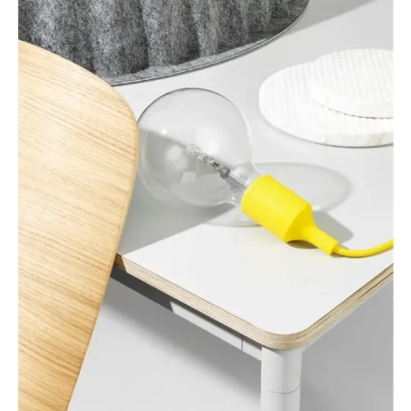 HAY Tische-Muuto Base Tisch, 190 x 85 cm, Laminat mit Sperrholzkanten, weiß