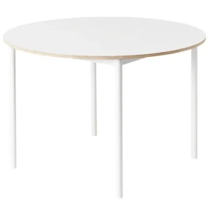HAY Tische-Muuto Base Tisch, rund, 110 cm, Laminat mit Sperrholzkanten, weiß