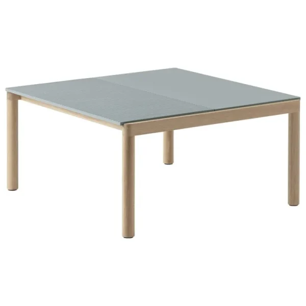 Muuto Tische-Couple Couchtisch, 80 x 84 cm, glatt/gewellt, Blassblau - Eiche