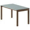 HAY Tische-Muuto Couple Couchtisch, 40 x 84 cm, gewellt, Blassblau - Eiche dunkel