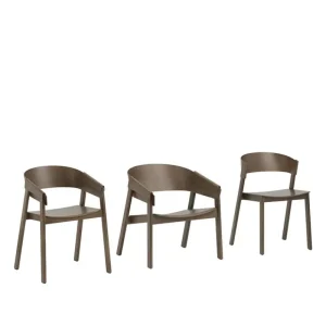 Lepo Product Sitzgelegenheiten-Muuto Cover Armlehnstuhl, Dunkelbraun gebeizt