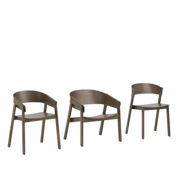 Labofa Sitzgelegenheiten-Muuto Cover Beistellstuhl, Dunkelbraun gebeizt
