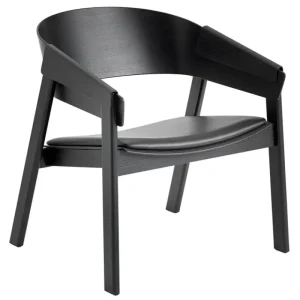 Made by Choice Sitzgelegenheiten-Muuto Cover Loungesessel, schwarz/schwarzes Leder